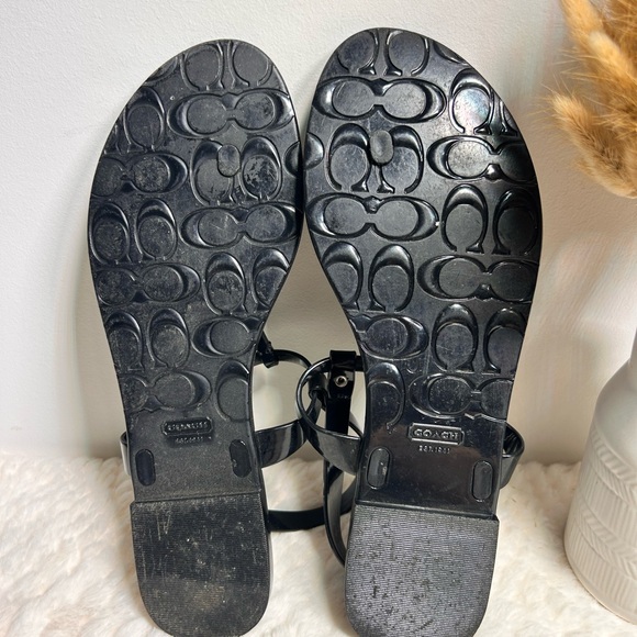 COACH Pansy T-Strap Jelly Sandals . Black Sz 11 - Picture 5 of 7